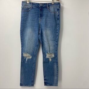 Old Navy power straight distressed hi rise jeans